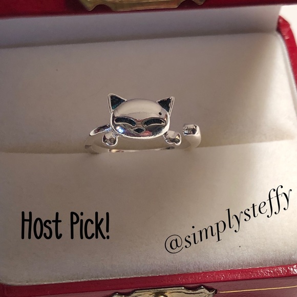 Jewelry - Adjustable Lucky Cat 925 SS Ring Fits LADT ONE